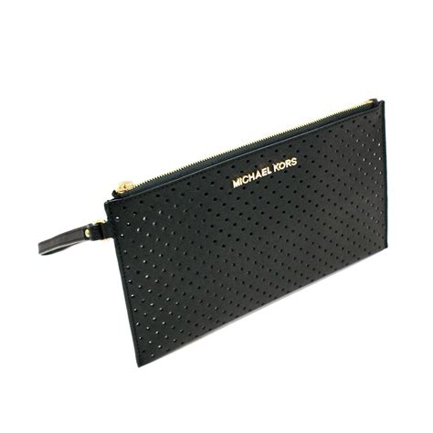 michael kors wristlet black python|Jet Set Travel Large Python Embossed Leather Wristlet.